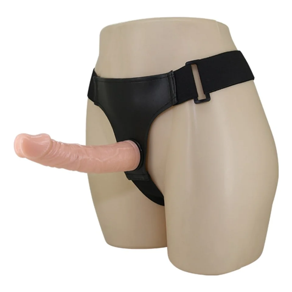 #4868 - 19 cm Belden Bağlamalı İçi Dolu Strapon Penis