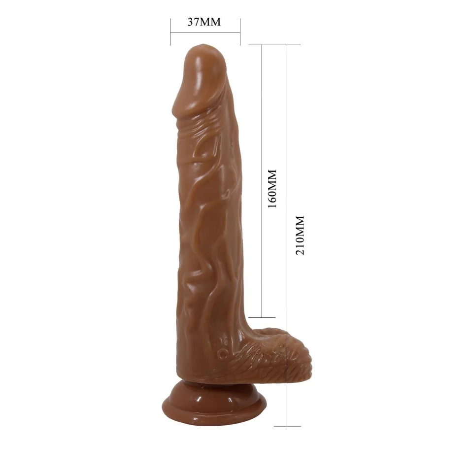 #19 - 21 cm İleri Geri Hareketli Uzaktan Kumandalı Ger&ccedil;ek&ccedil;i Vantuzlu Penis