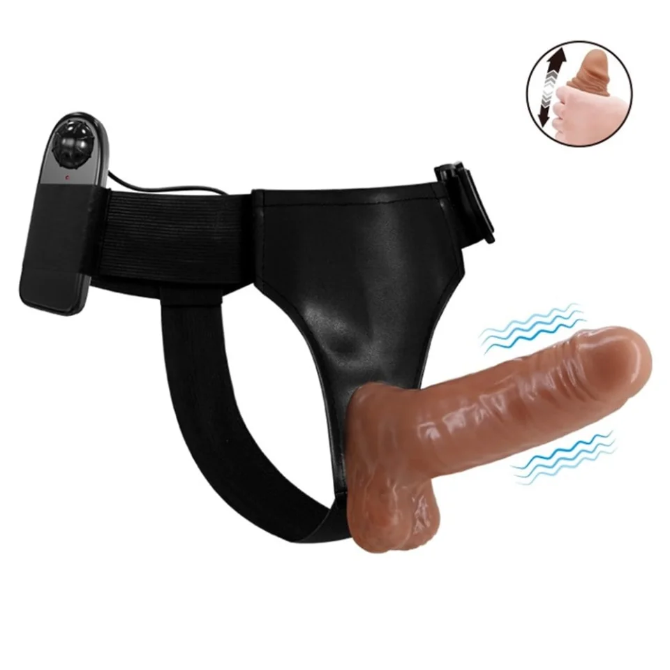 #4909 - 16 cm Yeni Nesil Belden Bağlamalı İçi Dolu Titreşimli Strapon Penis