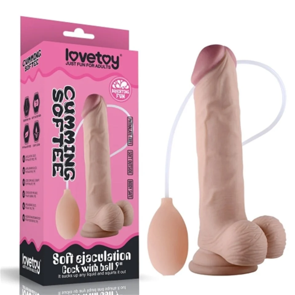 #4911 - Belden Bağlamalı Yumuşak Dokulu Su Fışkırtmalı Realistik Penis 23 cm