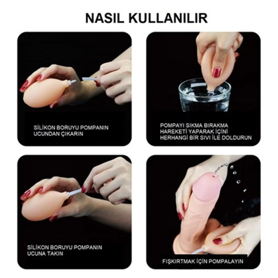 #4916 - Belden Bağlamalı Yumuşak Dokulu Su Fışkırtmalı Realistik Penis 23 cm