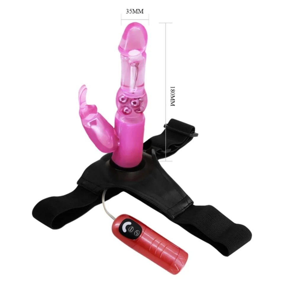#4947 - 18 cm Belden Bağlamalı Oynar Başlı Titreşimli Strapon Penis Dildo