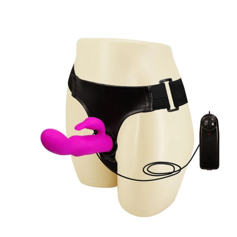 #4954 - 15 cm Belden Bağlamalı Titreşimli Strapon Penis Dildo