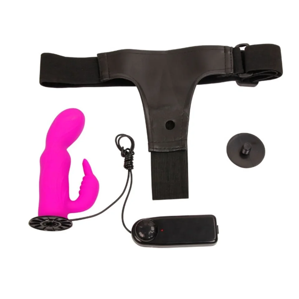 #4958 - 15 cm Belden Bağlamalı Titreşimli Strapon Penis Dildo