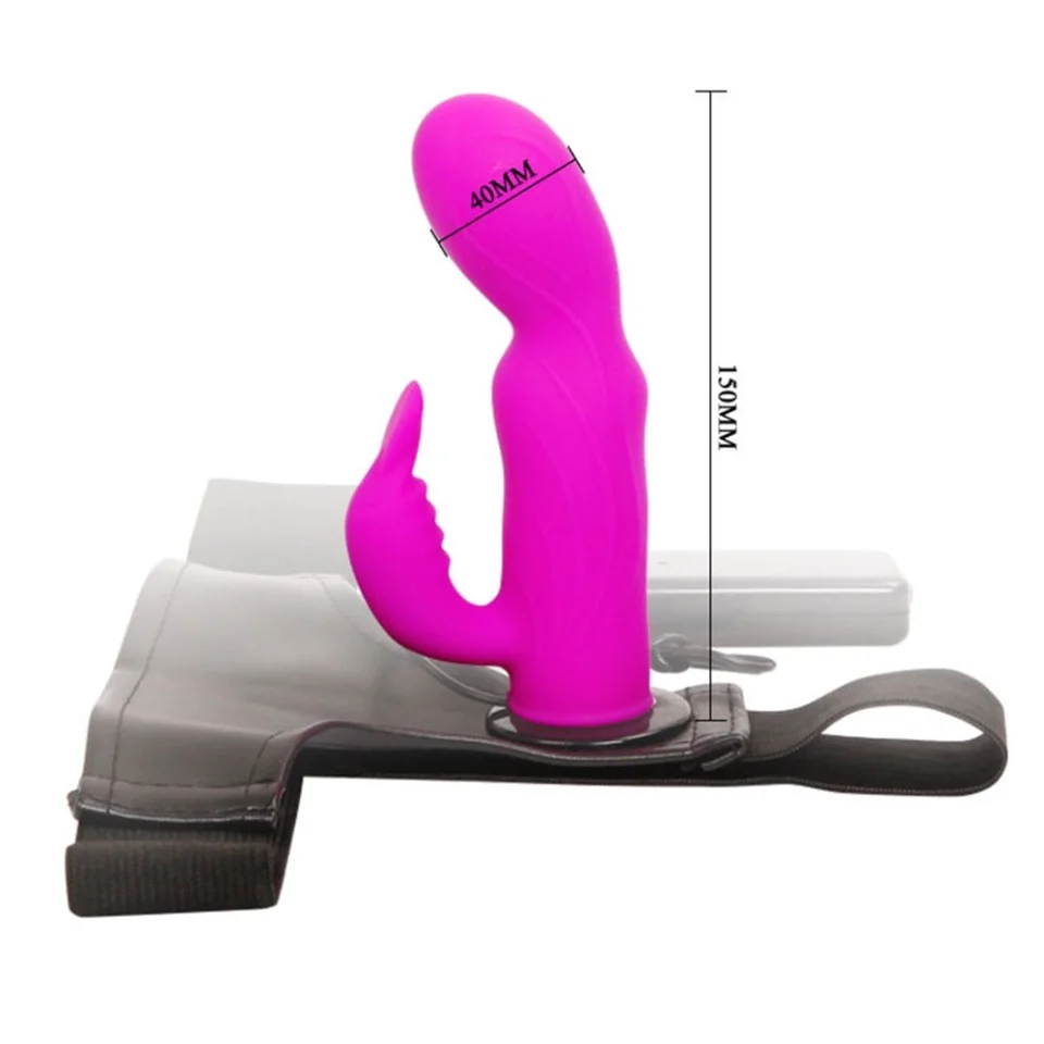 #4955 - 15 cm Belden Bağlamalı Titreşimli Strapon Penis Dildo