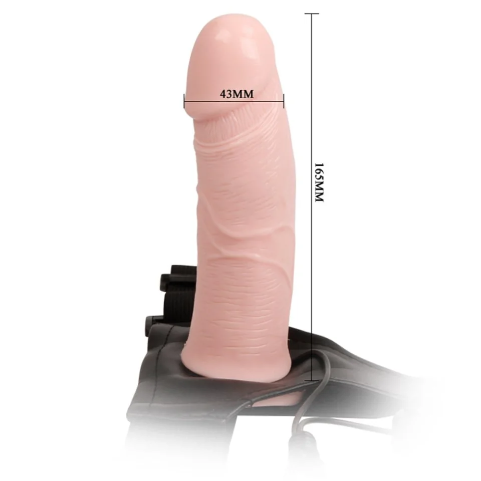 #4964 - 16,5 cm İçi Boş Titreşimli Belden Bağlamalı Protez Kumandalı Vibratör