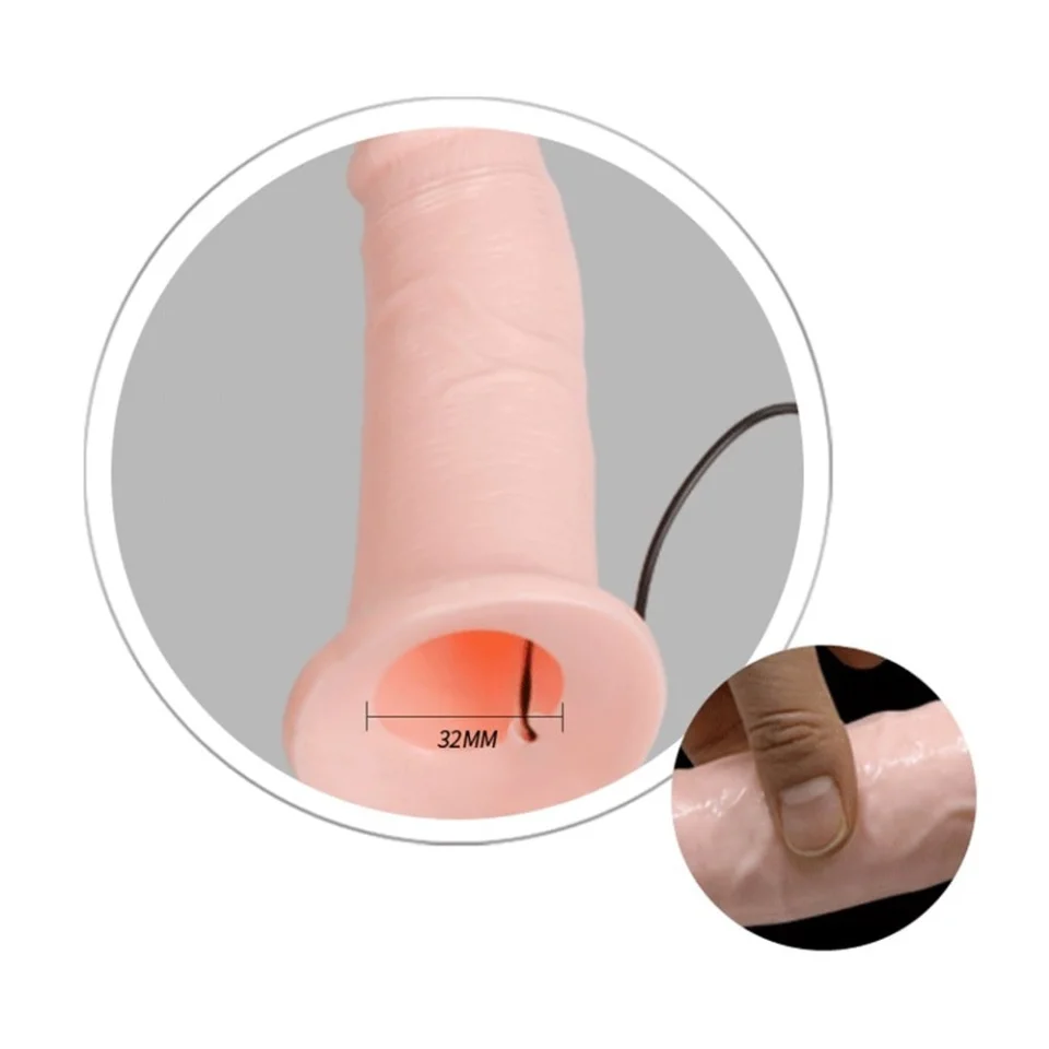#4965 - 16,5 cm İçi Boş Titreşimli Belden Bağlamalı Protez Kumandalı Vibratör