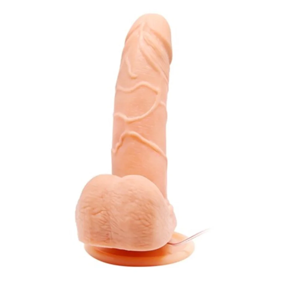 #4985 - 15 cm Belden Bağlamalı Gerçekçi Titreşimli 360° Oynar Başlı Dildo