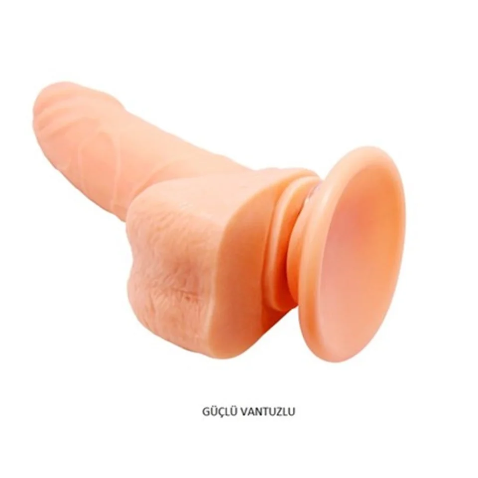 #4989 - 15 cm Belden Bağlamalı Gerçekçi Titreşimli 360° Oynar Başlı Dildo