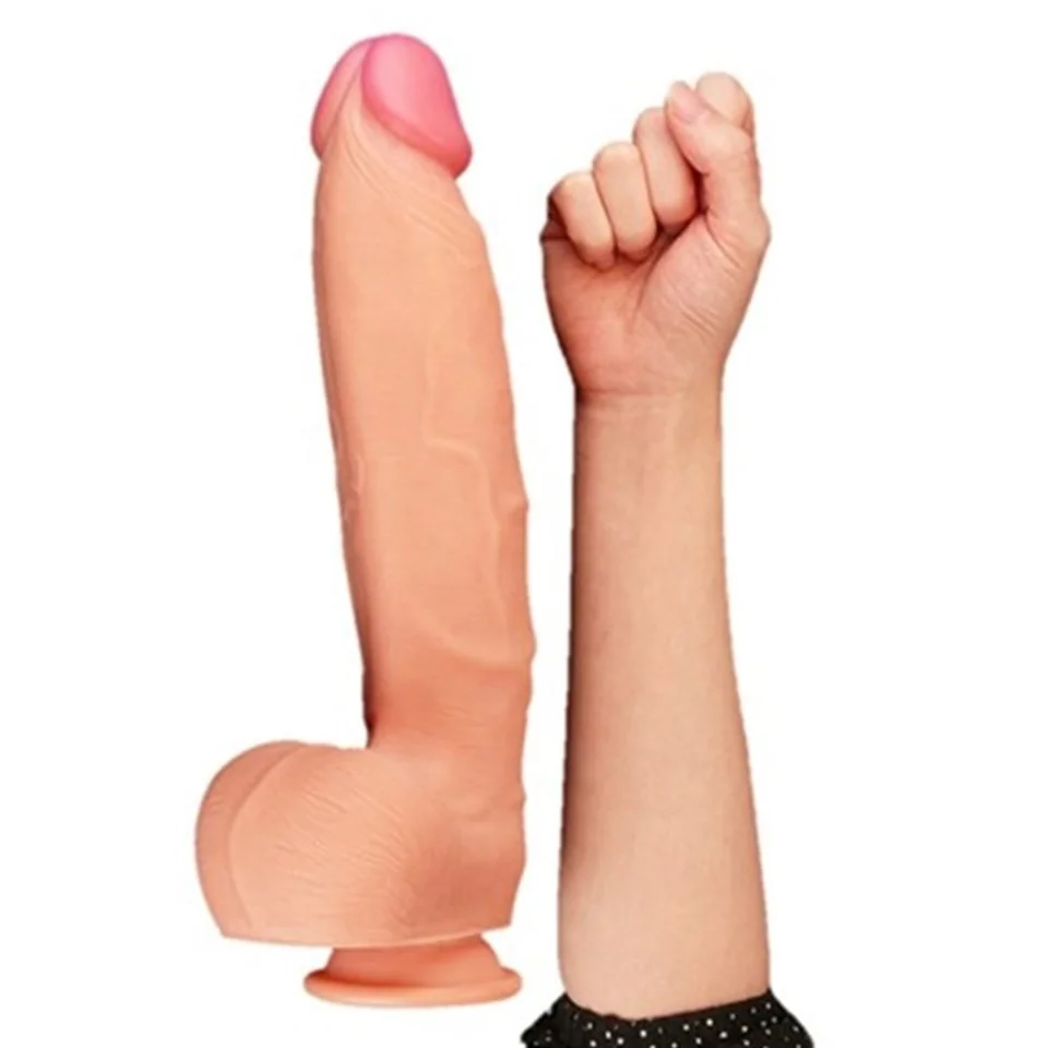 #5068 - 30,5 cm Belden Bağlamalı Yeni Nesil Çift Katmanlı Realistik Dev Dildo