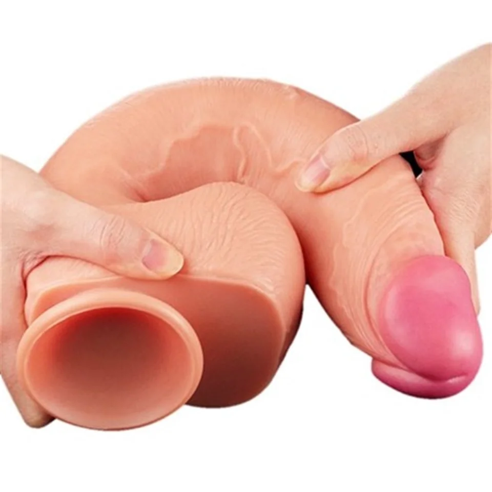 #5065 - 30,5 cm Belden Bağlamalı Yeni Nesil Çift Katmanlı Realistik Dev Dildo