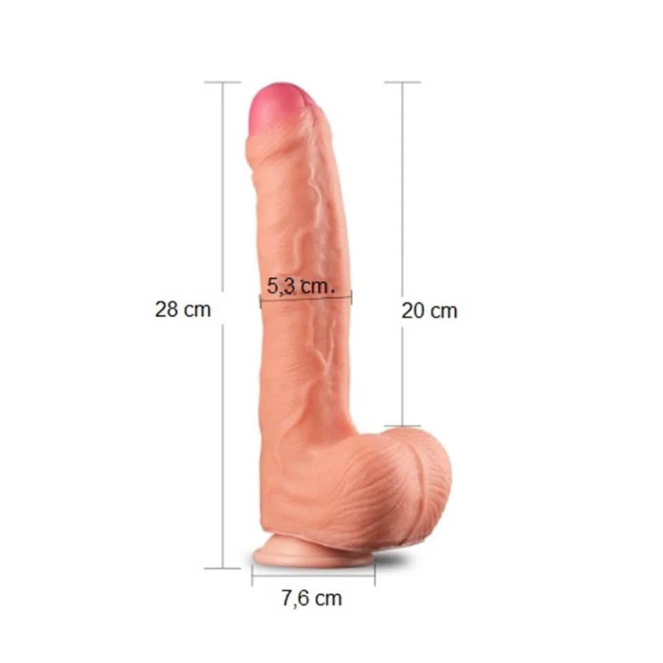 #5073 - 28 cm Belden Bağlamalı Yeni Nesil Çift Katmanlı Realistik Dildo Penis