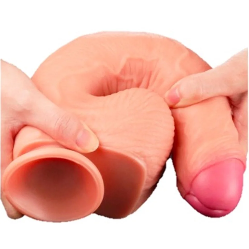 #5076 - 28 cm Belden Bağlamalı Yeni Nesil Çift Katmanlı Realistik Dildo Penis