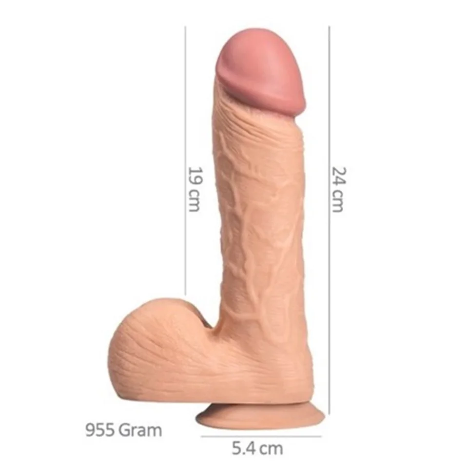 #5081 - Belden Bağlamalı 24 cm Dev Boy Realistik Vantuzlu Dildo Penis