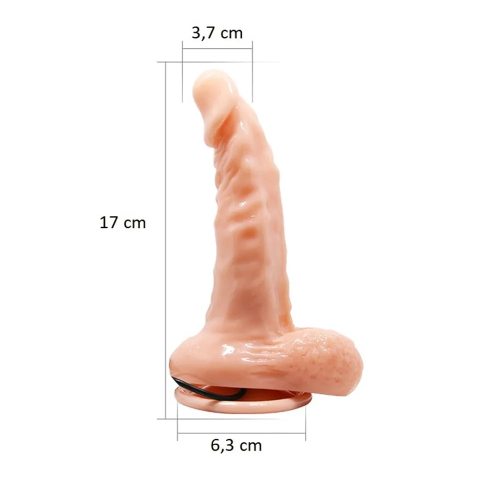 #5151 - 17 cm Belden Bağlamalı Gerçekçi Titreşimli Dildo Vibratör Penis
