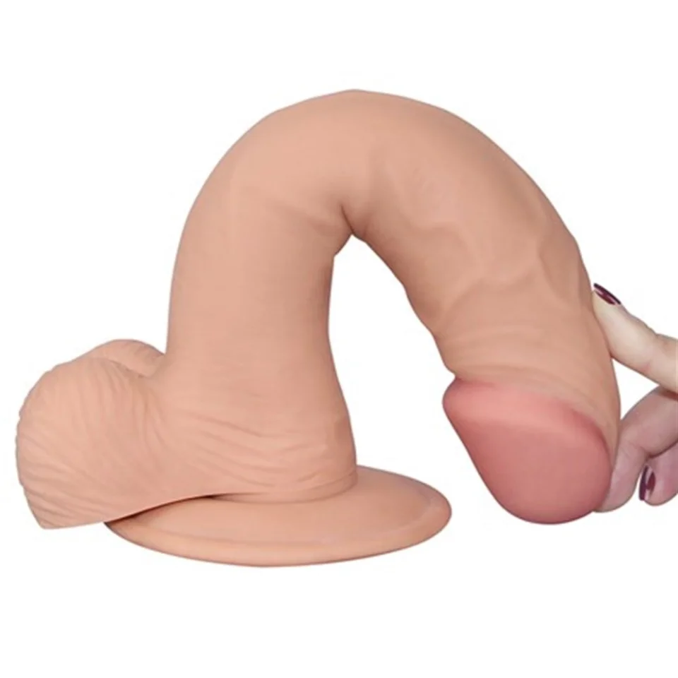 #5200 - 22 cm Belden Bağlamalı Gerçekçi Çift Katmanlı Silikon Penis