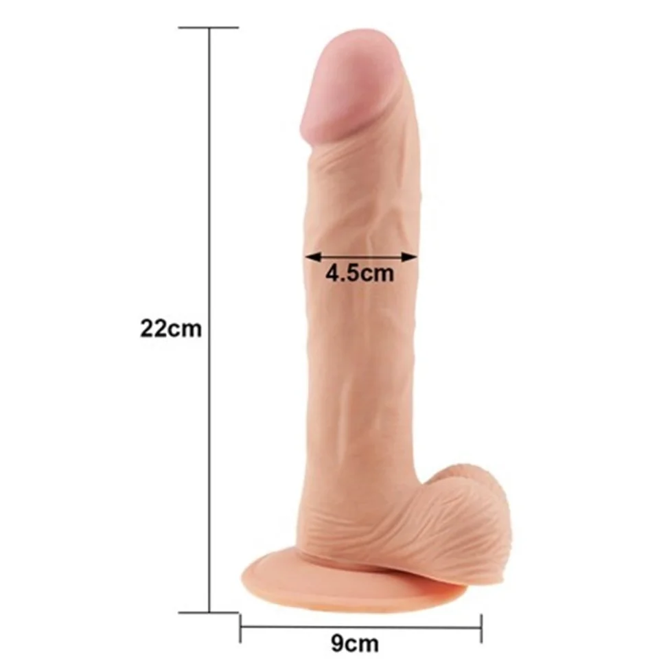 #5201 - 22 cm Belden Bağlamalı Gerçekçi Çift Katmanlı Silikon Penis