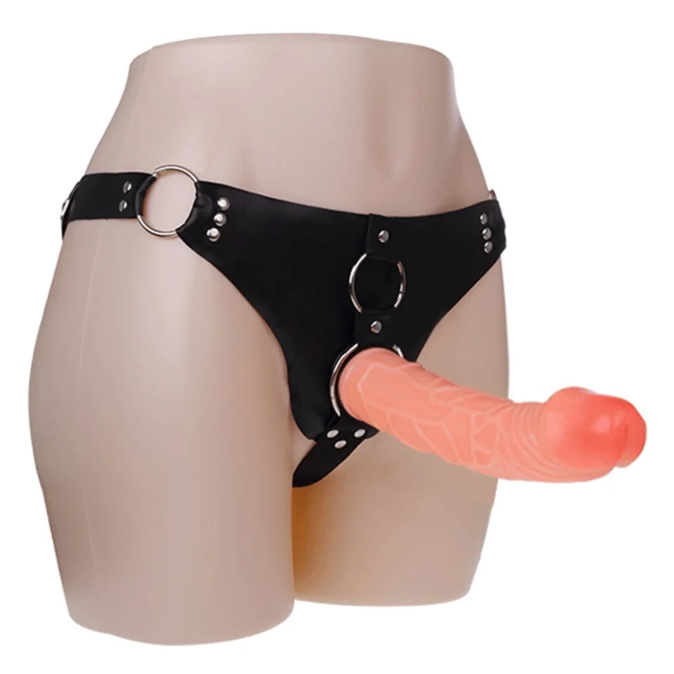#5226 - 19,8 ve 15 cm Belden Bağlamalı İçi Dolu Çift Strapon Penis