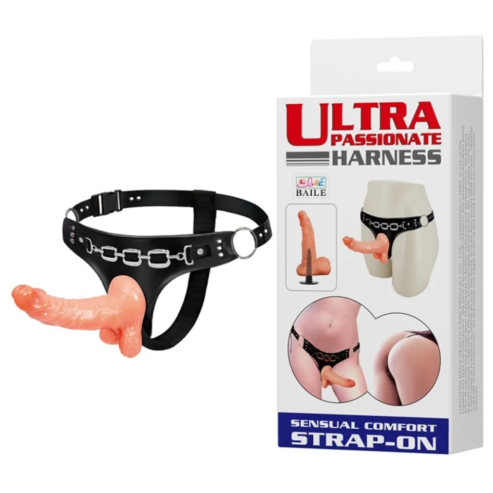 #5243 - 15,7 cm Belden Bağlamalı İçi Dolu Strapon Penis