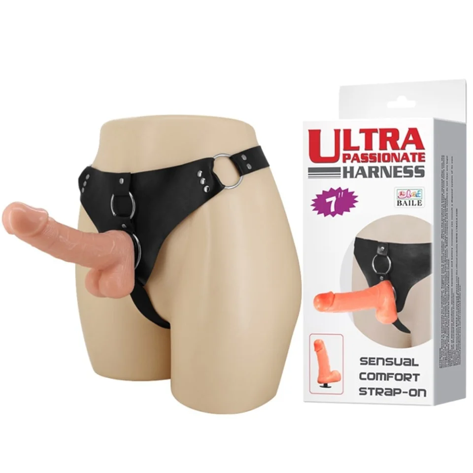 #5250 - 18 cm Belden Bağlamalı İçi Dolu Strapon Penis