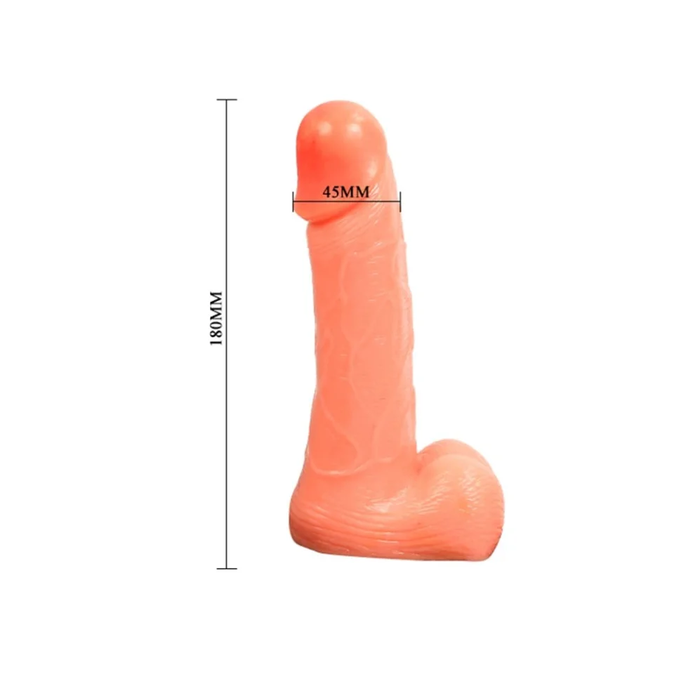 #5252 - 18 cm Belden Bağlamalı İçi Dolu Strapon Penis