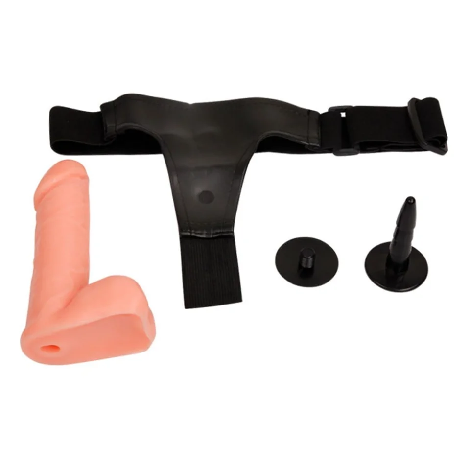 #5281 - 17,5 cm Belden Bağlamalı İçi Dolu Strapon Penis