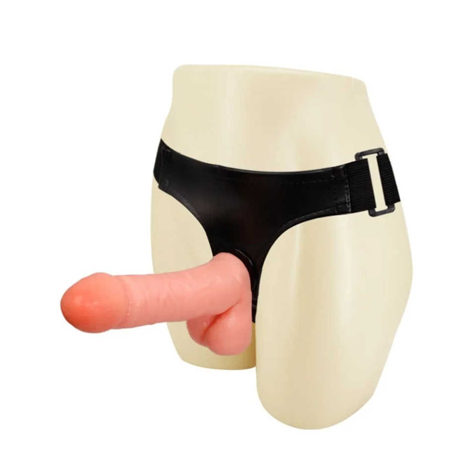 #5280 - 17,5 cm Belden Bağlamalı İçi Dolu Strapon Penis