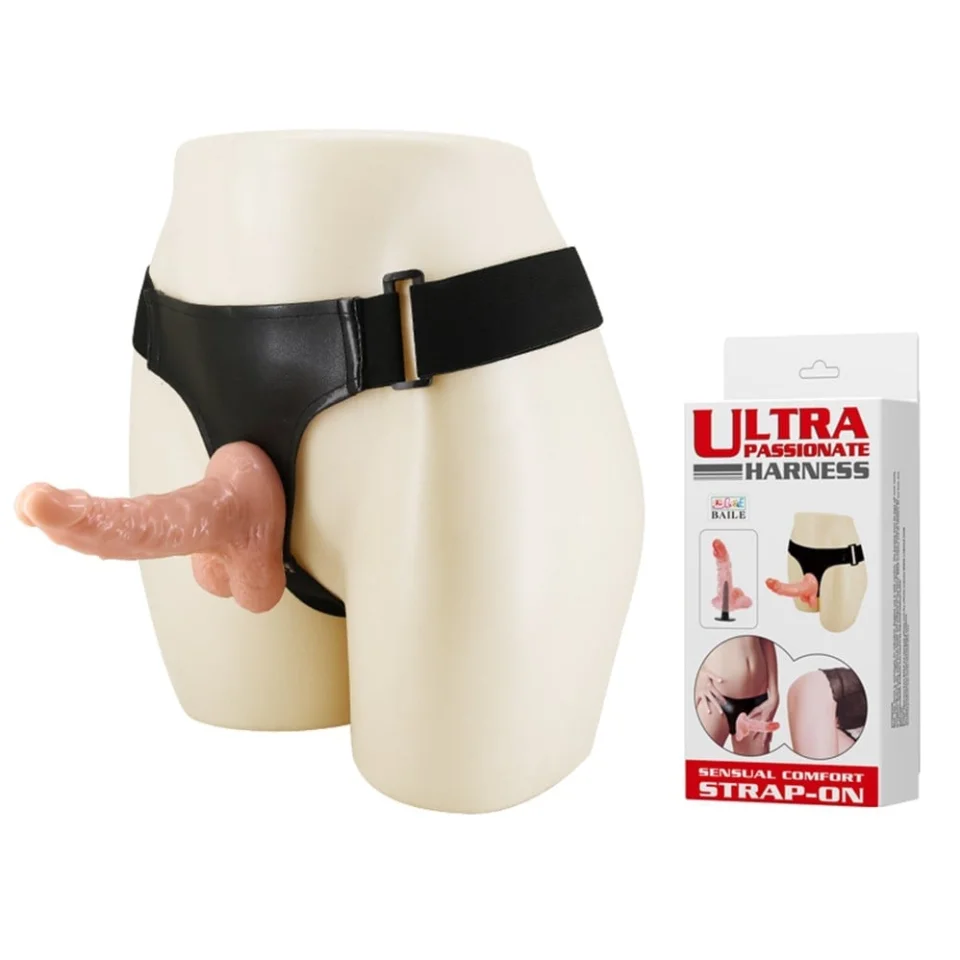 #5286 - 15 cm Belden Bağlamalı İçi Dolu Strapon Penis