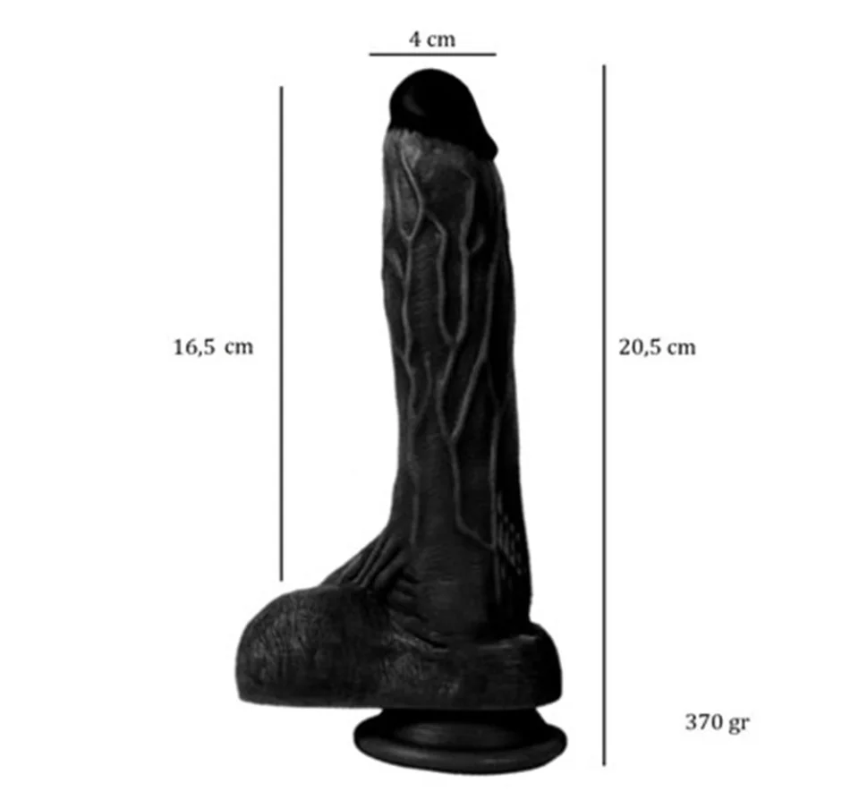 #5362 - 20,5 cm Belden Bağlamalı Realistik Dildo Zenci Penis Set
