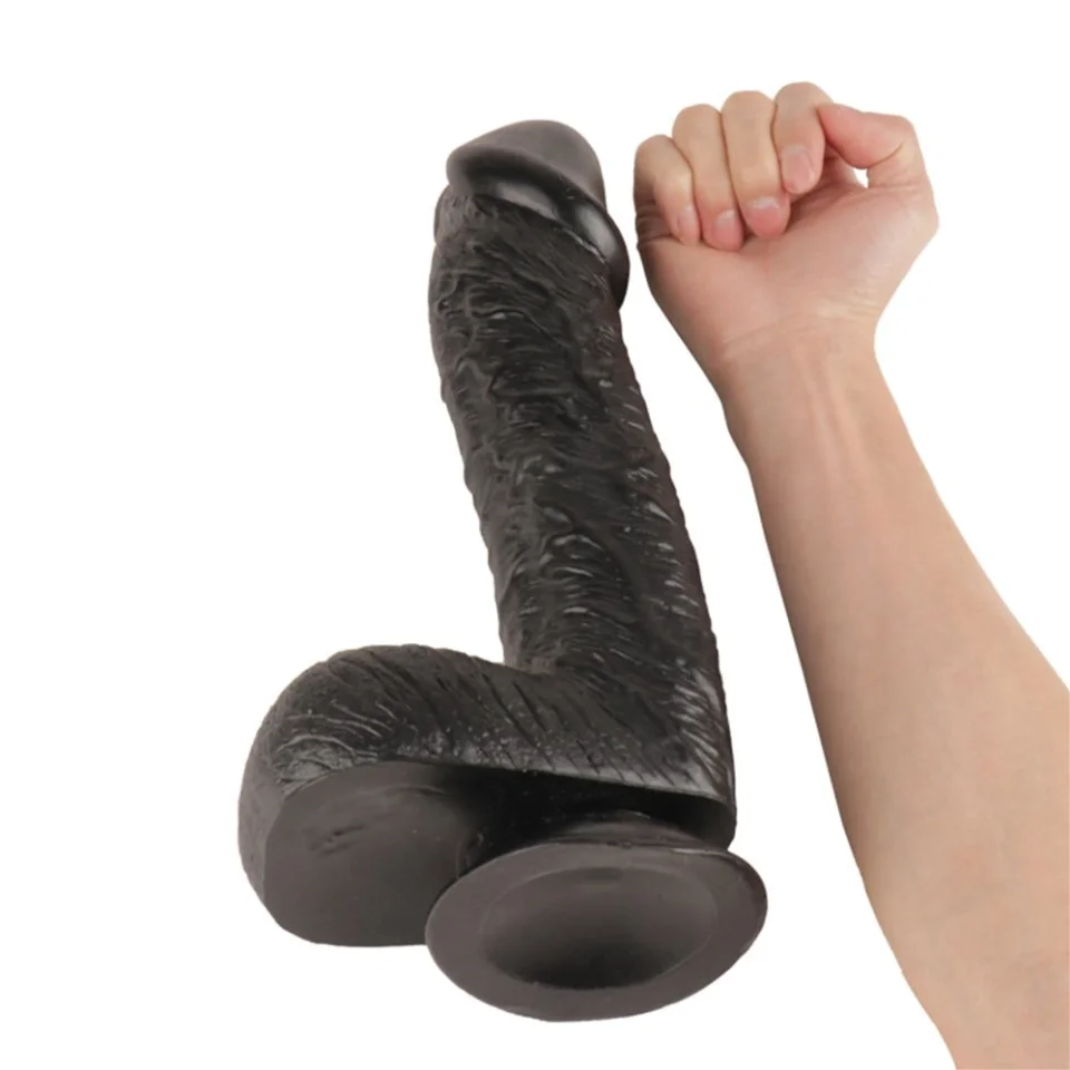 #445 - 27,5 cm Dev Boy Kalın Realistik Vantuzlu Zenci Dildo Penis