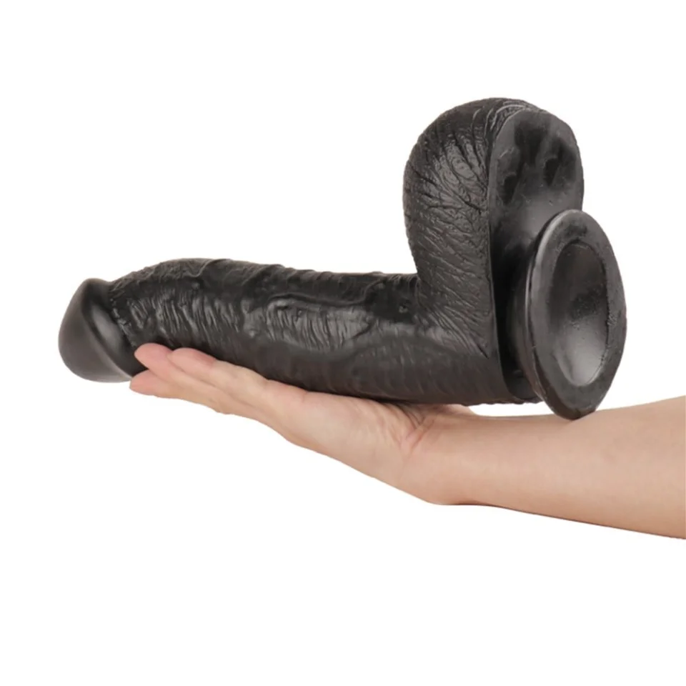 #442 - 27,5 cm Dev Boy Kalın Realistik Vantuzlu Zenci Dildo Penis