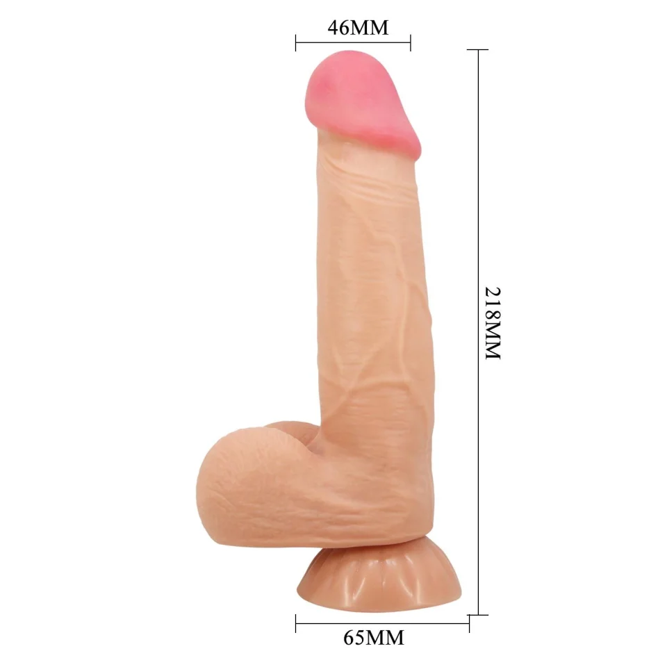 #26 - 21,8 cm Kıkırdak Yapılı Çift Katmanlı Gerçekçi Dildo Penis