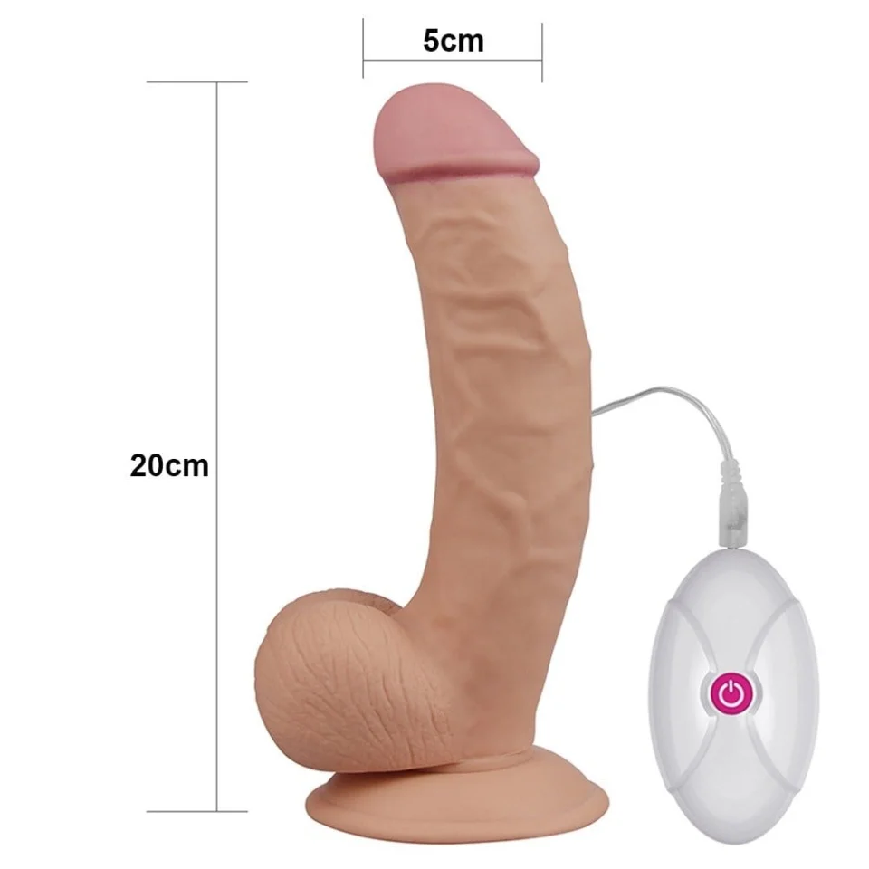 #5512 - 20 cm Belden Bağlamalı Titreşimli Realistik Dildo Penis Set