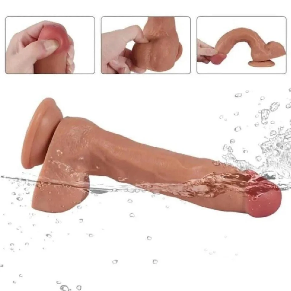 #5556 - 24 cm Belden Bağlamalı Su Fışkırtmalı Realistik Penis Anal Vajinal Dildo