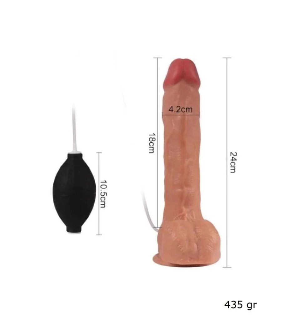 #5555 - 24 cm Belden Bağlamalı Su Fışkırtmalı Realistik Penis Anal Vajinal Dildo