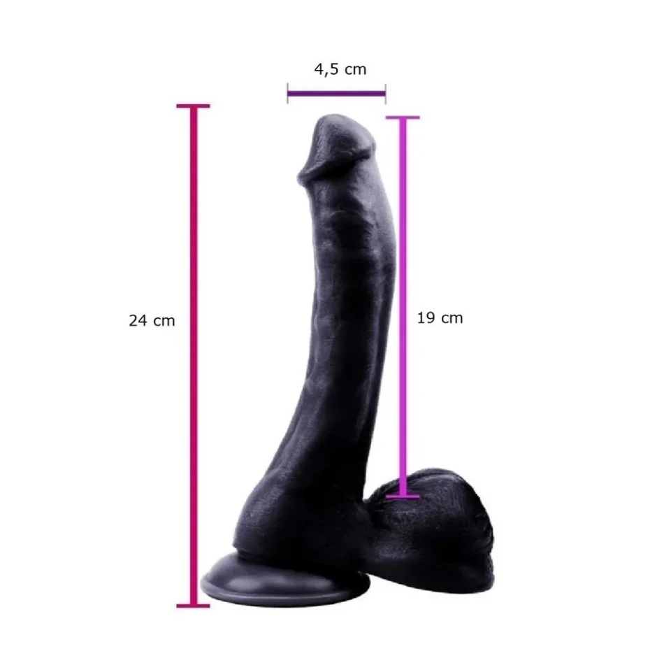 #5560 - 24 cm Belden Bağlamalı Realistik Vantuzlu Zenci Dildo Penis