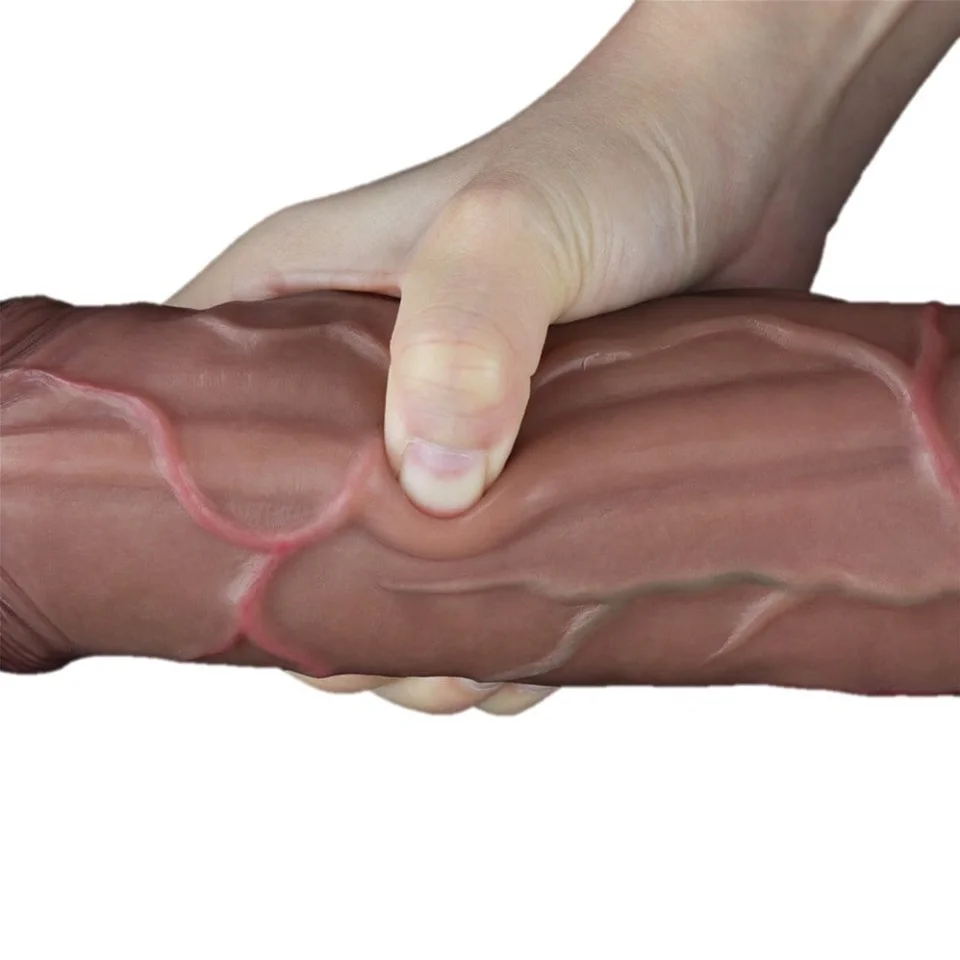 #5566 - 29,5 cm Belden Bağlamalı Yeni Nesil &Ccedil;ift Katmanlı Ger&ccedil;ek&ccedil;i Kalın Dildo