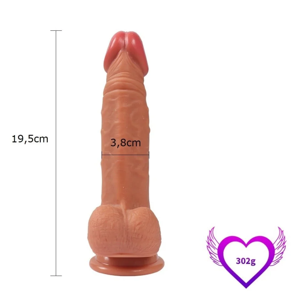 #5601 - 19,5 cm Belden Bağlamalı Yeni Nesil Çift Katmanlı Realistik Dildo