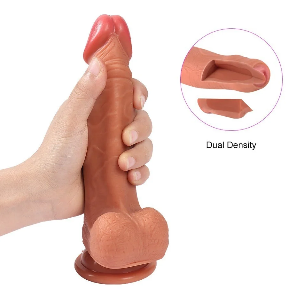 #5604 - 19,5 cm Belden Bağlamalı Yeni Nesil Çift Katmanlı Realistik Dildo