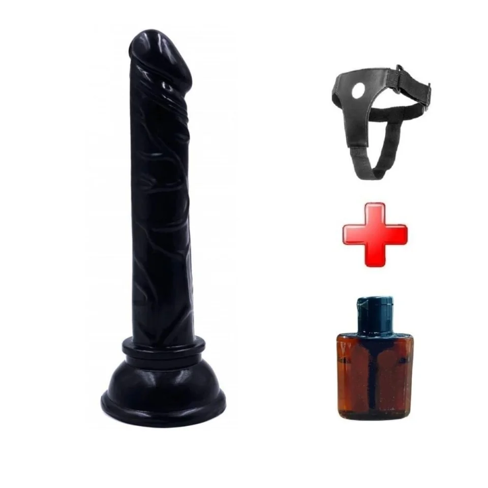 #5609 - 13 cm Belden Bağlamalı Testissiz Vantuzlu Realistik Zenci Penis Dildo