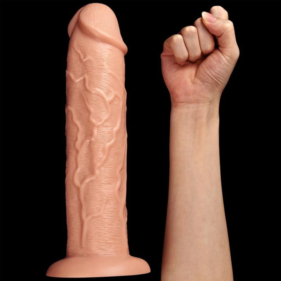 #5626 - Belden Bağlamalı 28 cm Gerçekçi Testissiz Kalın Dildo Penis