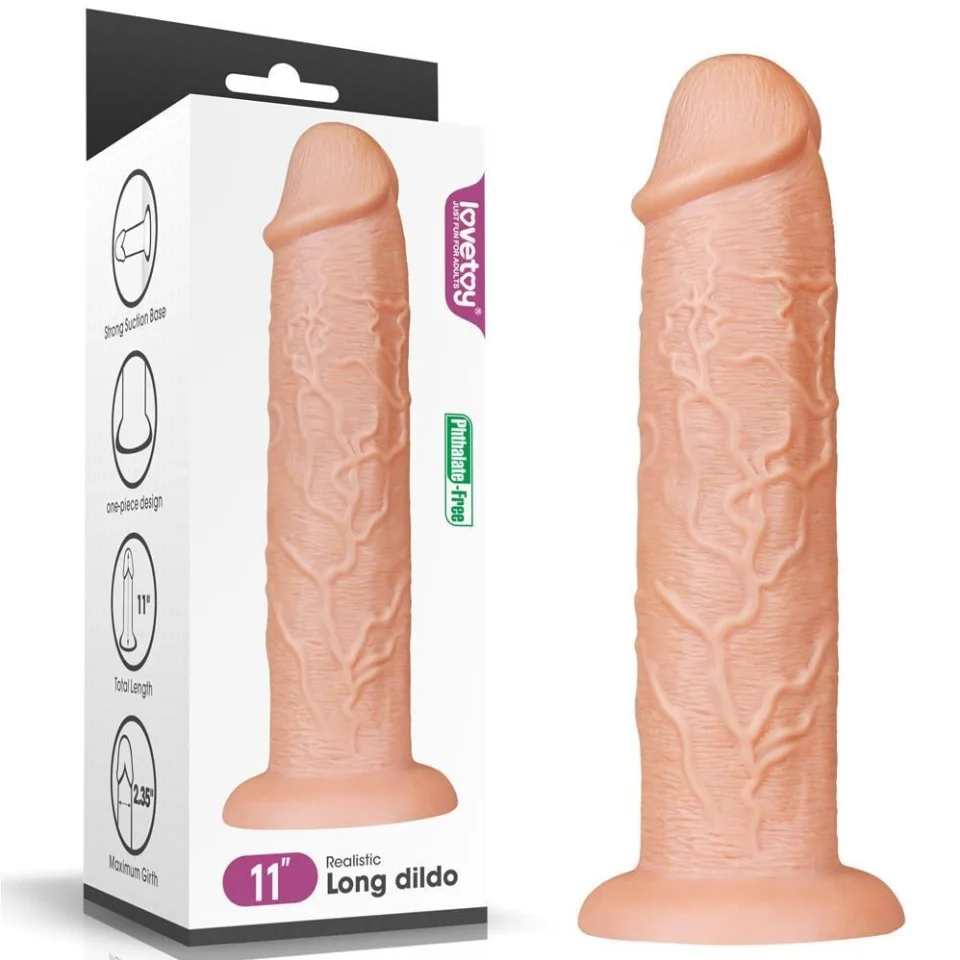 #5634 - Belden Bağlamalı 28 cm Gerçekçi Testissiz Kalın Dildo Penis