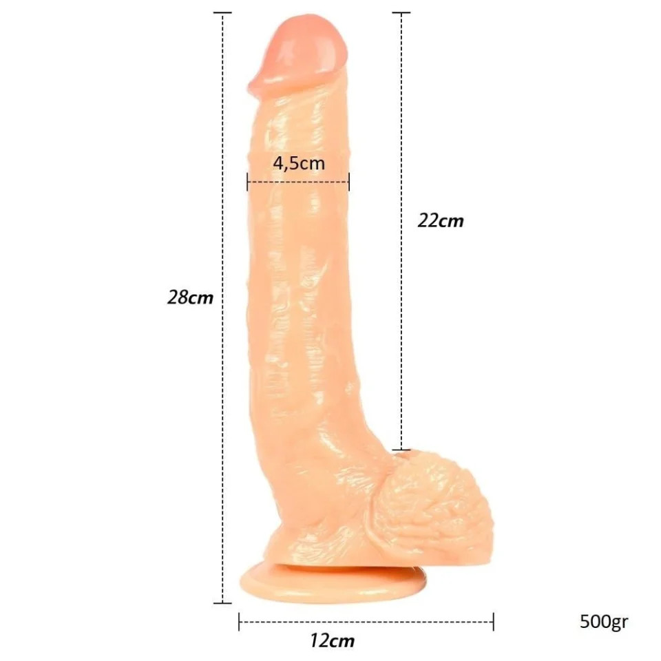#5691 - Belden Bağlamalı 25 cm Realistik Vantuzlu Dildo Penis