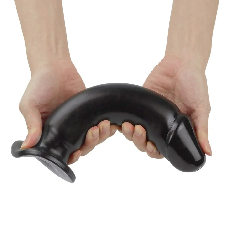 #5763 - 22,5 Cm Siyah Yumuşak Kalın Anal Dildo
