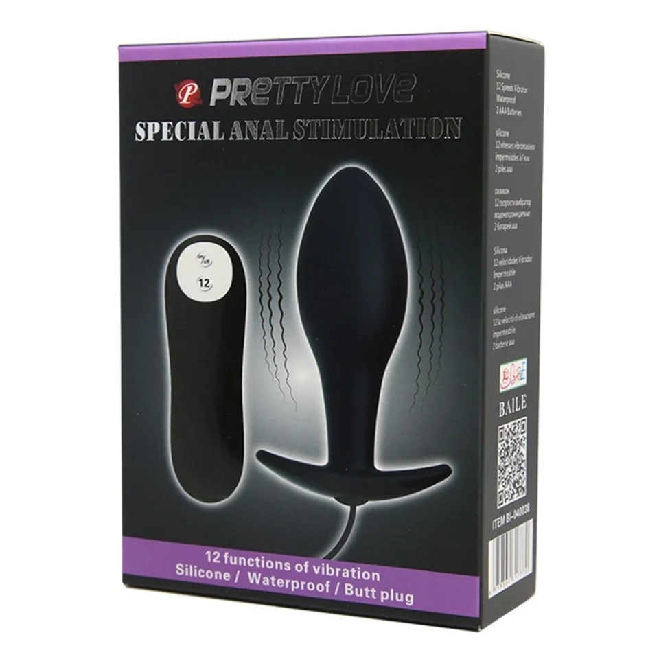 #5781 - 12 Fonksiyon Kumandalı 8,5 cm Titreşimli Anal Plug