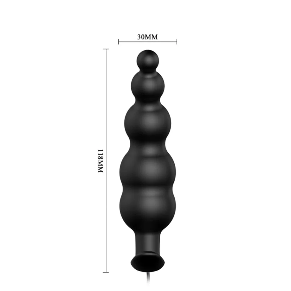 #5797 - 12 Fonksiyon Kumandalı 11,8 cm Titreşimli Boğumlu Anal Plug