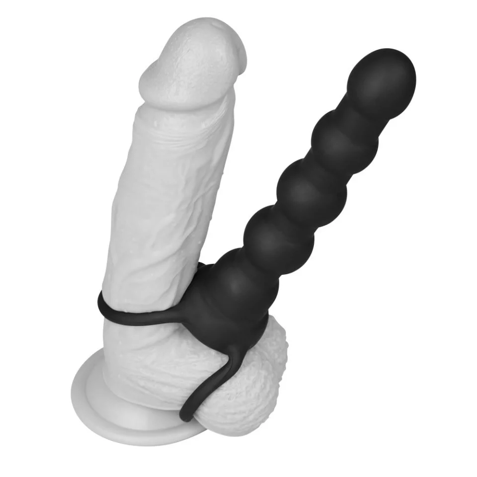#5845 - Çift Kavrama Halkalı Titreşimli 14 cm Anal Plug Vibratör Mastürbatör