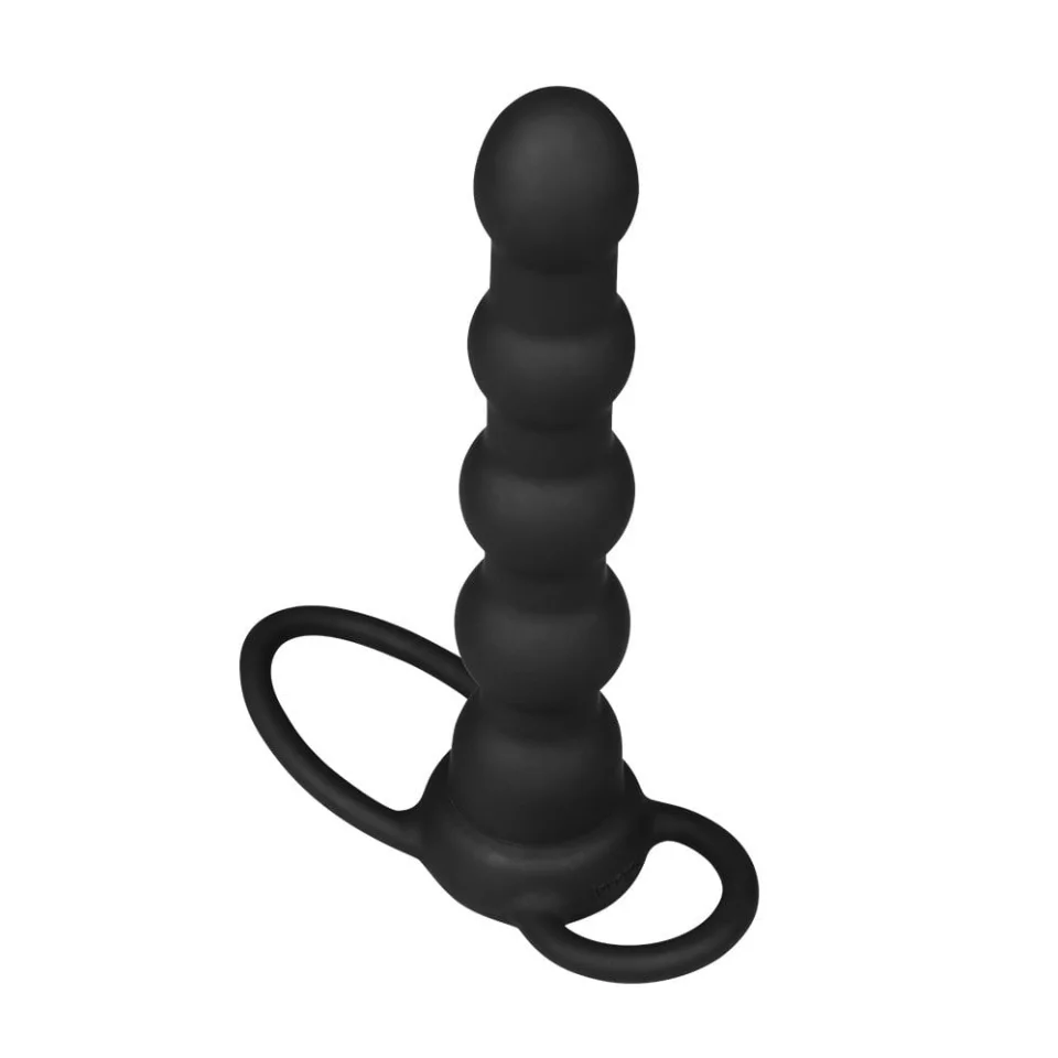 #5846 - Çift Kavrama Halkalı Titreşimli 14 cm Anal Plug Vibratör Mastürbatör