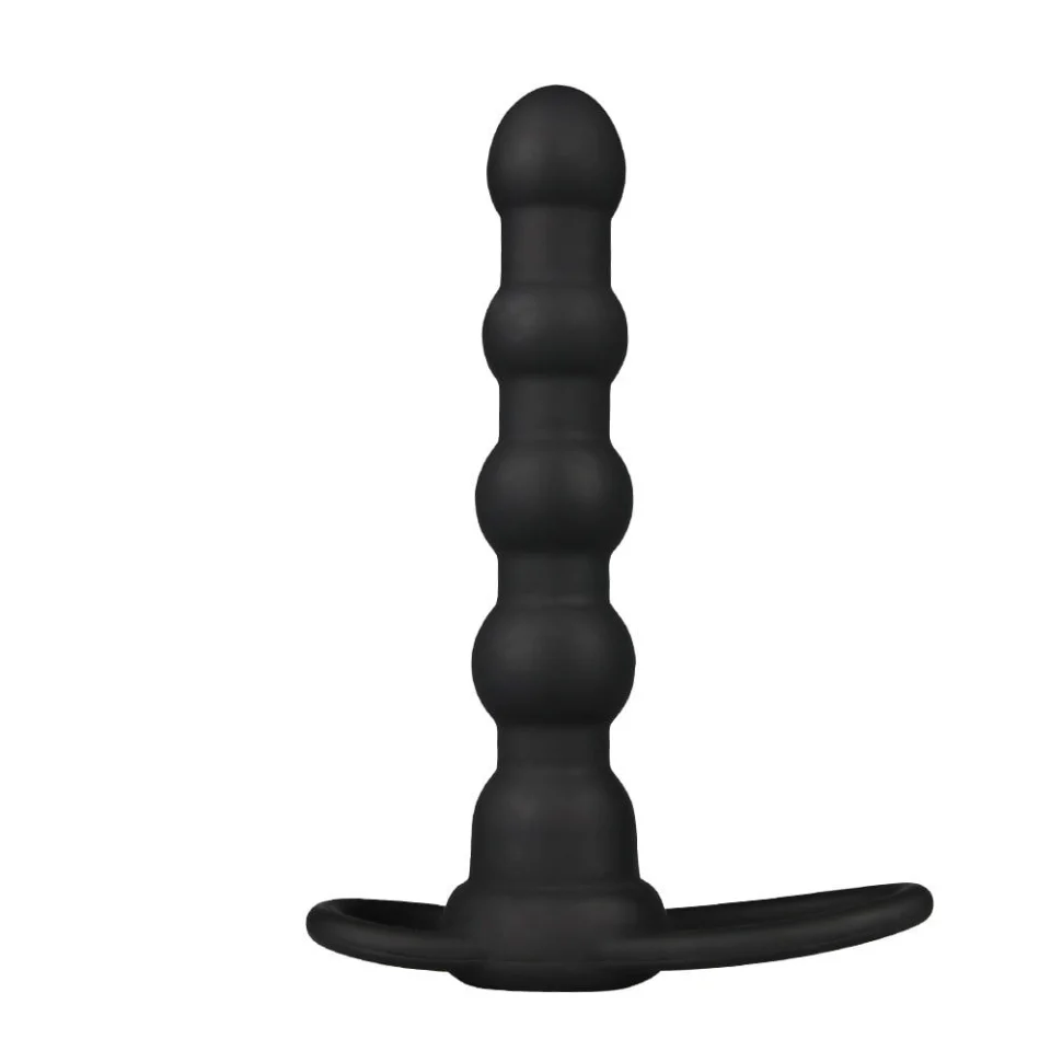 #5849 - Çift Kavrama Halkalı Titreşimli 14 cm Anal Plug Vibratör Mastürbatör