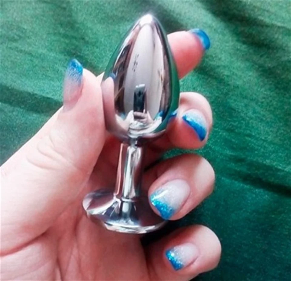 #5904 - Mücevher Taşlı Küçük Boy Paslanmaz Çelik Anal Tıkaç Plug